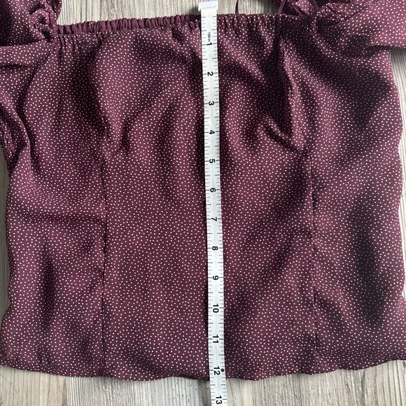 Abercrombie & Fitch Blouse Size Small Polka dots Smocked Puff Sleeve Size Medium - Picture 6 of 7